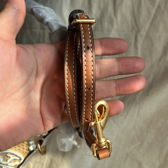 Tory Burch T Monogram Embroidered Raffia Mini Bucket Bag New Ivory - Picture 10 of 10